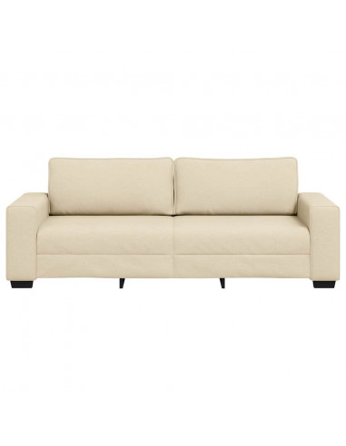 Divano a 3 Posti Crema 180 cm in Tessuto