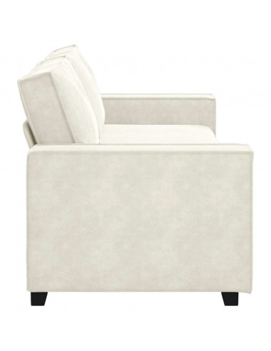 Divano a 3 Posti Crema 220x78x84 cm in Velluto