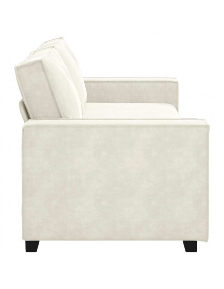 Divano a 3 Posti Crema 220x78x84 cm in Velluto