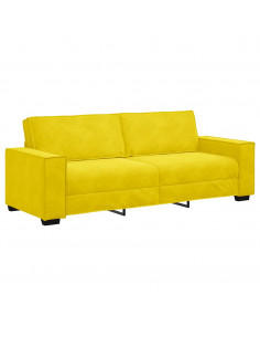 Divano a 3 Posti Giallo 180 cm in Velluto