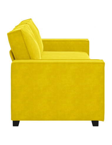 Divano a 3 Posti Giallo 180 cm in Velluto