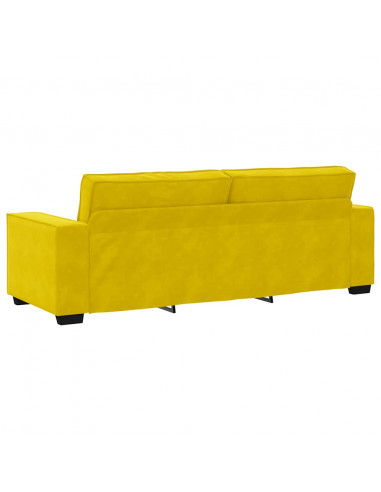 Divano a 3 Posti Giallo 180 cm in Velluto