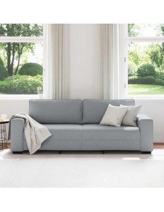 Divano a 3 Posti Grigio Chiaro 180 cm in Tessuto 2