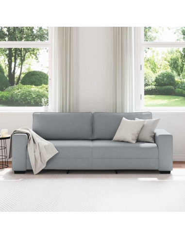 Divano a 3 Posti Grigio Chiaro 180 cm in Tessuto