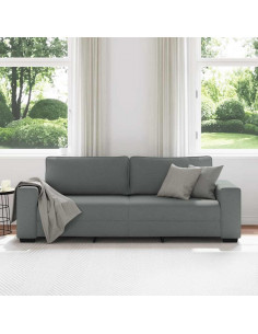 Divano a 3 Posti Grigio Chiaro 180 cm in Tessuto 2