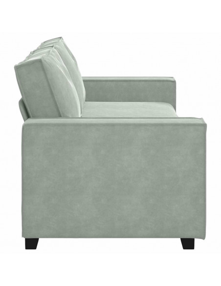Divano a 3 Posti Grigio Chiaro 180 cm in Velluto