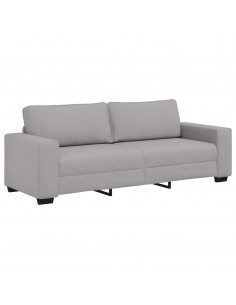 Divano a 3 Posti Grigio Nuvola 180 cm in Tessuto