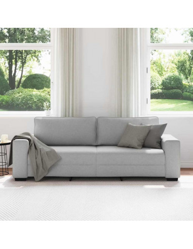 Divano a 3 Posti Grigio Nuvola 180 cm in Tessuto