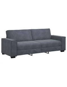 Divano a 3 Posti Grigio Scuro 180 cm in Velluto