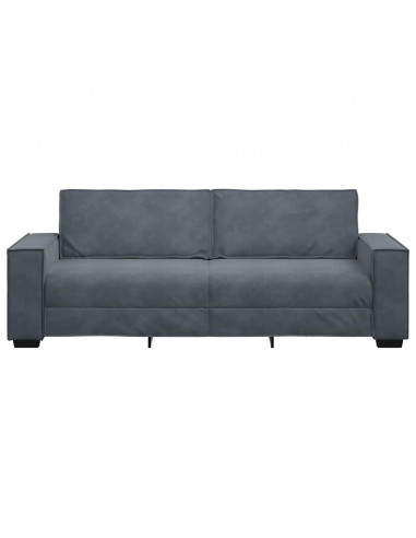 Divano a 3 Posti Grigio Scuro 180 cm in Velluto