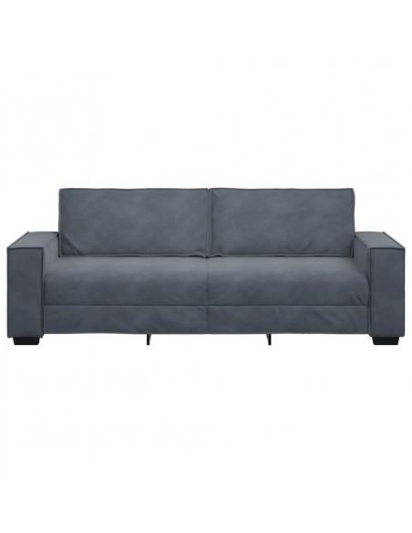 Divano a 3 Posti Grigio Scuro 180 cm in Velluto