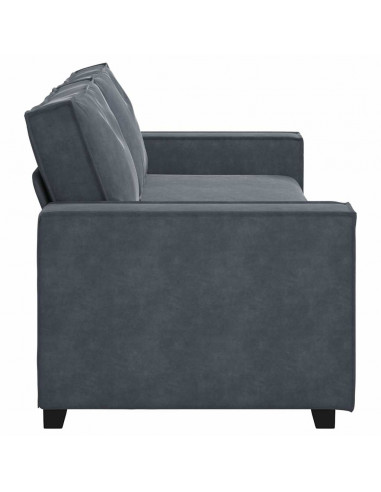 Divano a 3 Posti Grigio Scuro 180 cm in Velluto