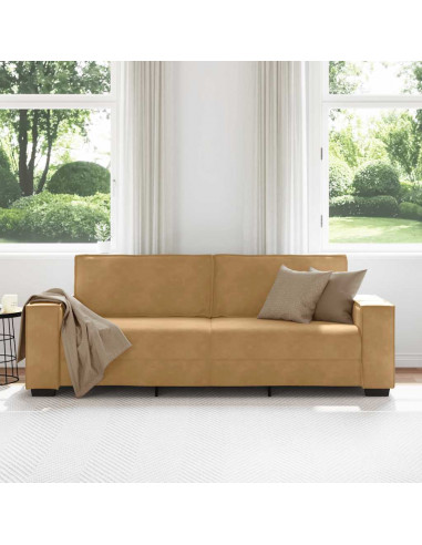 Divano a 3 Posti Marrone 220x78x84 cm in Velluto