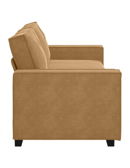 Divano a 3 Posti Marrone 220x78x84 cm in Velluto