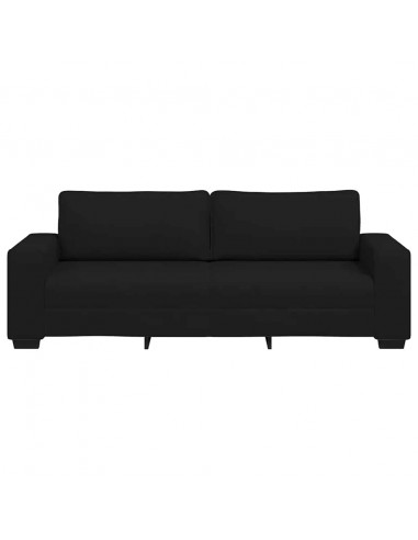 Divano a 3 Posti Nero 180 cm in Tessuto