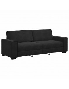 Divano a 3 Posti Nero 180 cm in Velluto