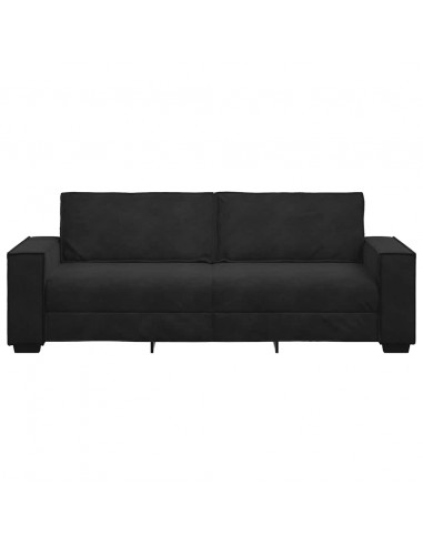 Divano a 3 Posti Nero 180 cm in Velluto
