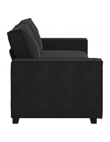 Divano a 3 Posti Nero 180 cm in Velluto