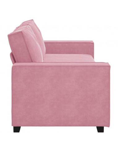 Divano a 3 Posti rosa 220x78x84 cm in Velluto
