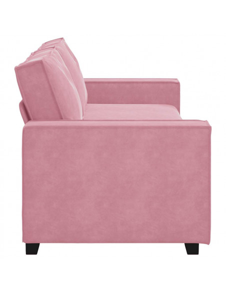 Divano a 3 Posti rosa 220x78x84 cm in Velluto