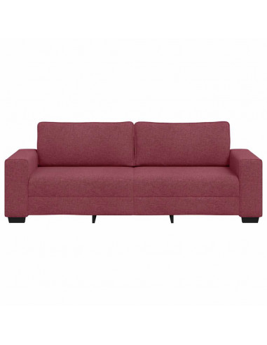 Divano a 3 Posti Rosso Vino 180 cm in Tessuto