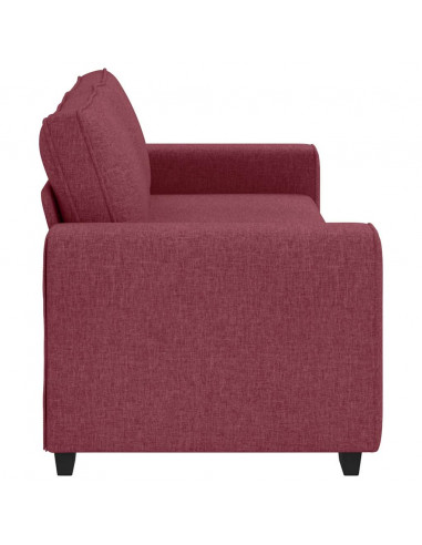 Divano a 3 Posti Rosso Vino 180 cm in Tessuto