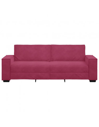 Divano a 3 Posti Rosso Vino 180 cm in Velluto