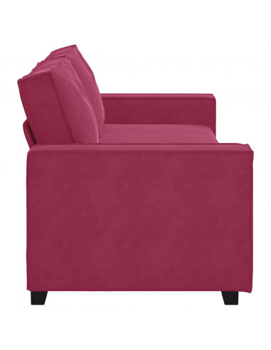 Divano a 3 Posti Rosso Vino 180 cm in Velluto