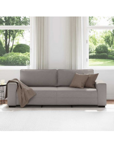 Divano a 3 Posti Tortora 180 cm in Tessuto 2