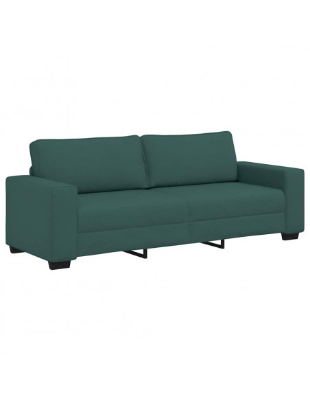 Divano a 3 Posti Verde Scuro 180 cm in Tessuto