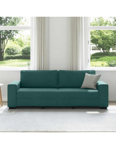 Divano a 3 Posti Verde Scuro 180 cm in Tessuto 2