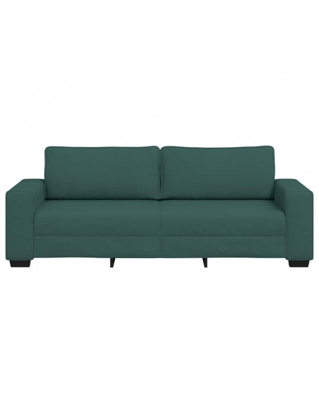 Divano a 3 Posti Verde Scuro 180 cm in Tessuto