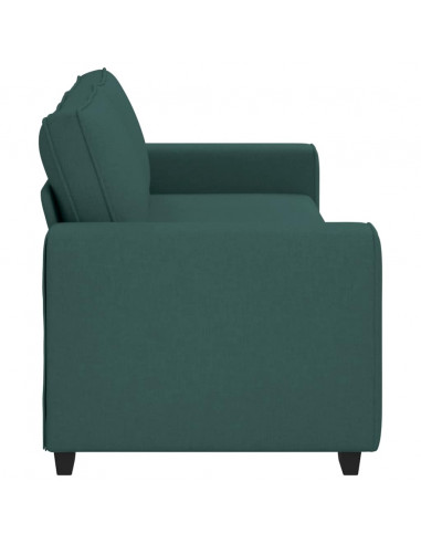 Divano a 3 Posti Verde Scuro 180 cm in Tessuto
