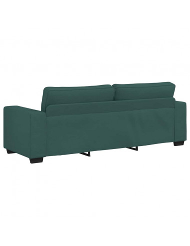Divano a 3 Posti Verde Scuro 180 cm in Tessuto