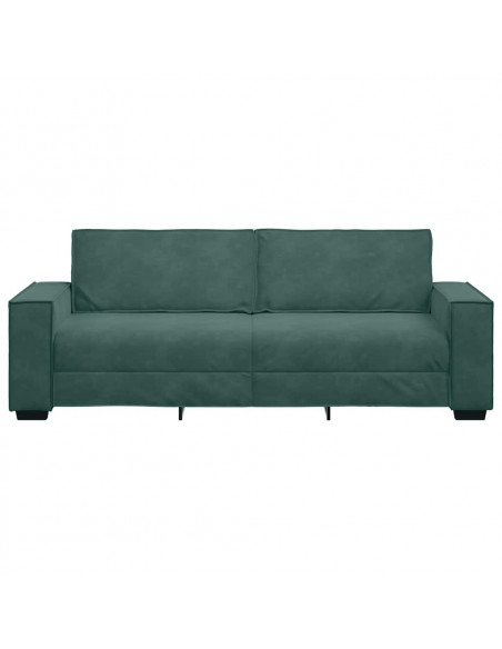 Divano a 3 Posti Verde Scuro 180 cm in Velluto
