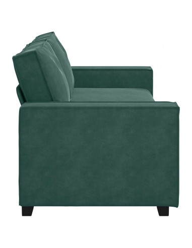 Divano a 3 Posti Verde Scuro 180 cm in Velluto