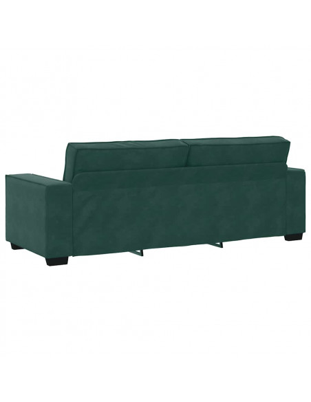 Divano a 3 Posti Verde Scuro 180 cm in Velluto
