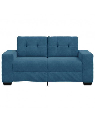 | Divano a due posti | con cuscino Blu Velluto
