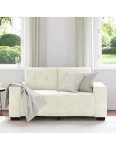 Divano Divanetto Crema 120 cm in Velluto 2