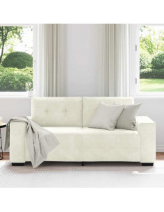 Divano Divanetto Crema 180x77x82 cm in Velluto 2