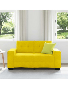 Divano Divanetto Giallo 120 cm in Velluto 2