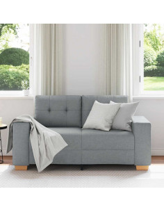 Divano Divanetto Grigio Chiaro 120 cm in Tessuto 2