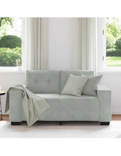 Divano Divanetto Grigio Chiaro 120 cm in Velluto 2