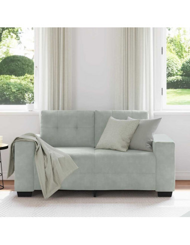 Divano Divanetto Grigio Chiaro 120 cm in Velluto