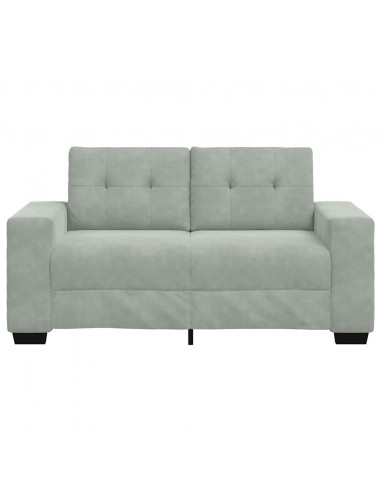 Divano Divanetto Grigio Chiaro 120 cm in Velluto