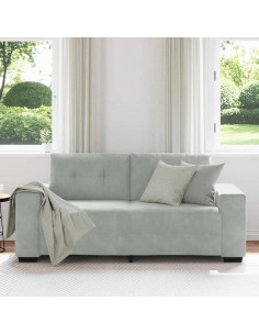 Divano Divanetto Grigio Chiaro 140 cm in Velluto 2