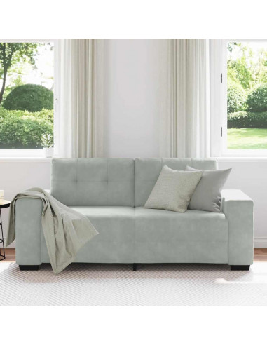 Divano Divanetto Grigio Chiaro 140 cm in Velluto