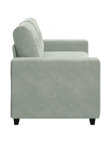 Divano Divanetto Grigio Chiaro 140 cm in Velluto