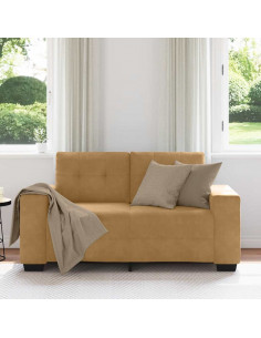 Divano Divanetto Marrone 120 cm in Velluto 2