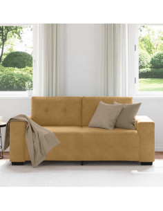 Divano Divanetto Marrone 140 cm in Velluto 2